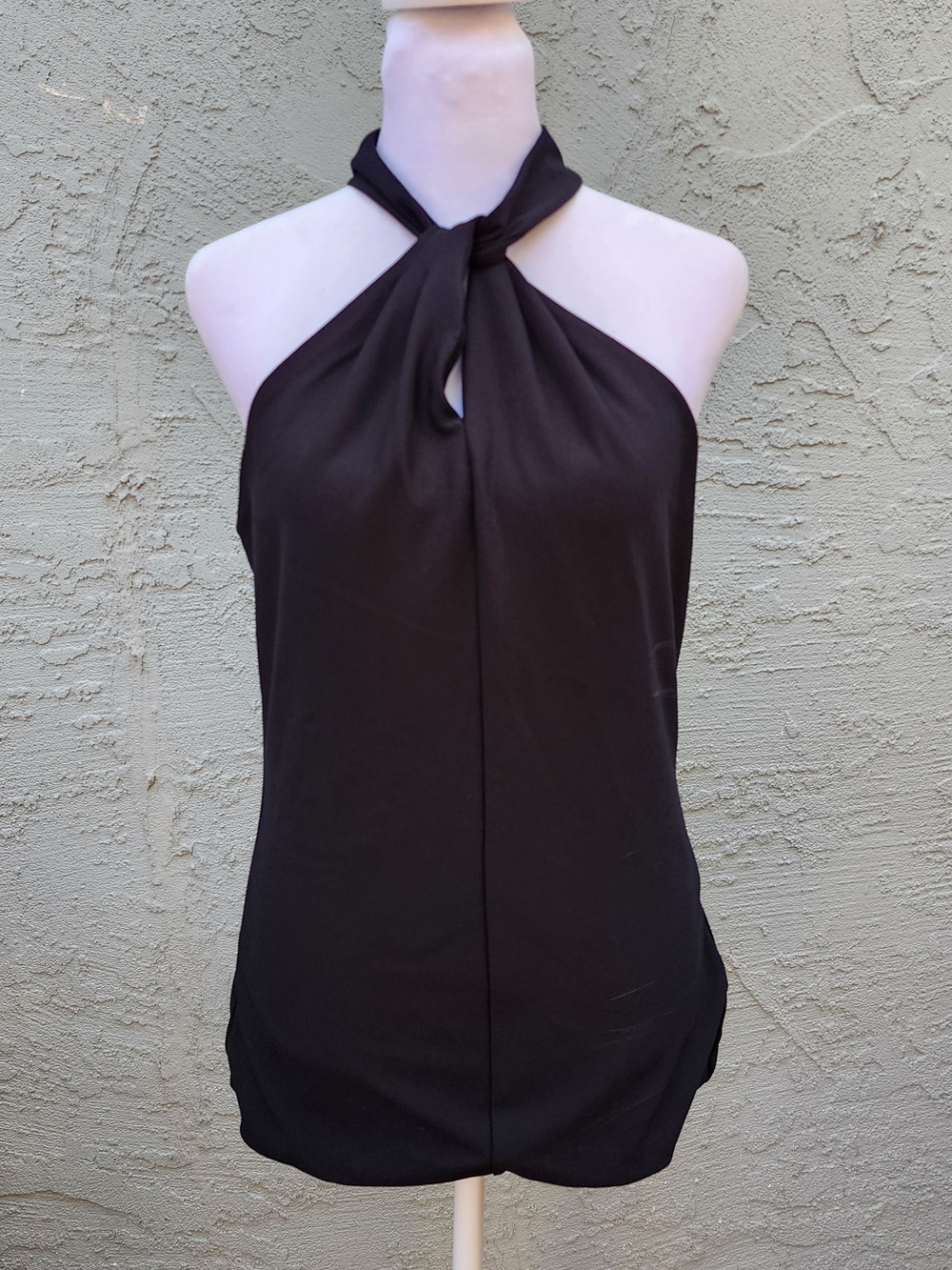 White House Black Market Black Twist Front Halter Top Blouse [S]